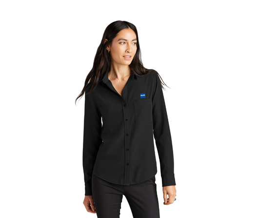 Mercer+Mettle® Women's Stretch Crepe Long Sleeve Camp Blouse